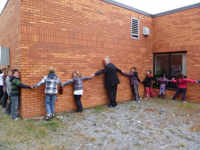 Giving St. James School a BIG Bear Hug