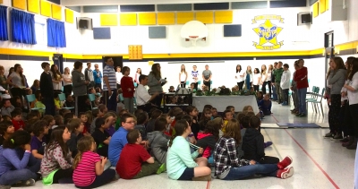 Staff and Students at St. Charles Pray the Living Rosary to Kick Off Catholic Education Week