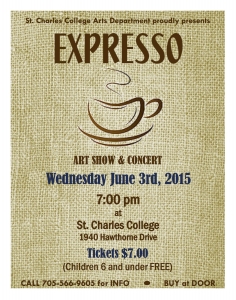 St. Charles College Presents: Expresso – Art Show and Concert – June 3, 2015