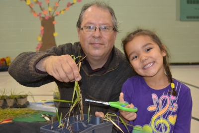 Harvesting Sweetgrass at St. David School