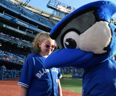 St. James student throws ceremonial pitch for the Blue Jays