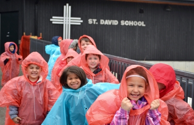 Inquiry based learning in the rain at St. David School