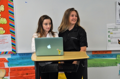Students’ in Mrs. Bock’s Language Arts class at St. Charles College Elementary were Skyping today.