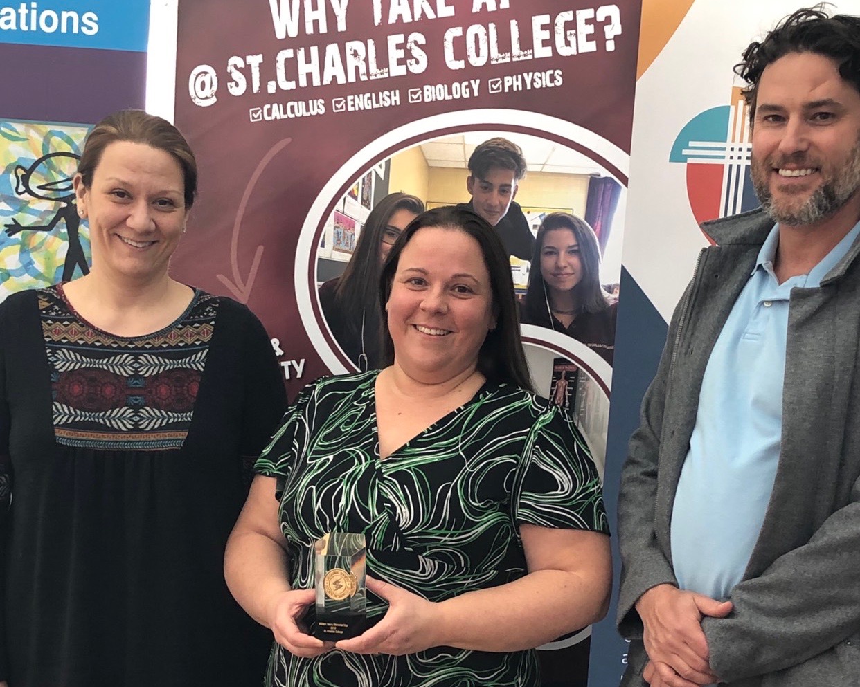 Pictured from left to right – St. Charles College teachers Julie Dion, Nancy Thompson, and SCDSB Secondary Curriculum Consultant