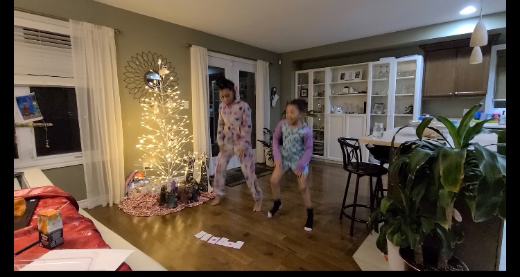 Two kids dancing