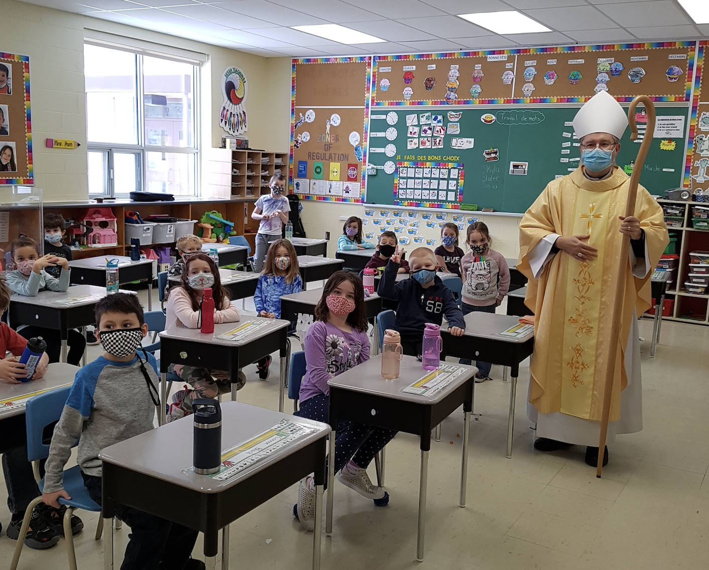 Bishop Dowd Strengthens the Catholic Identity of Students During Visit to St. Paul School