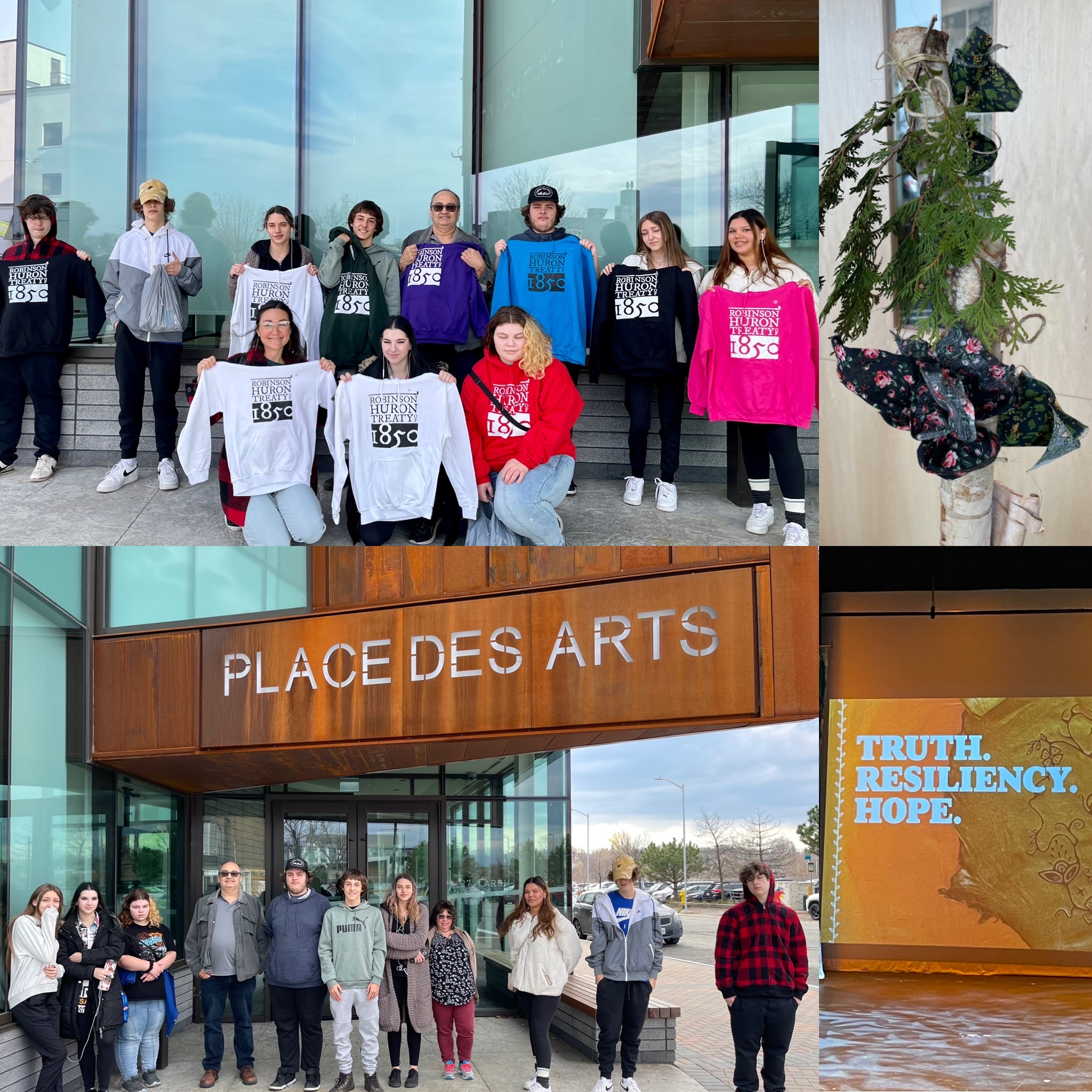 Students stand in front of Places De ARts