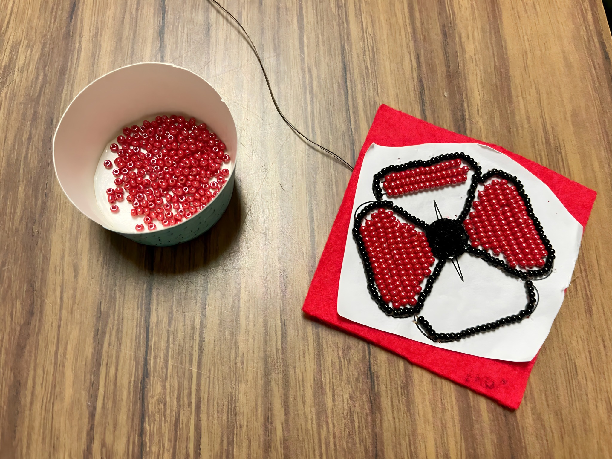 SCC Native Studies Students Create Beaded Poppies to Honour Remembrance Day