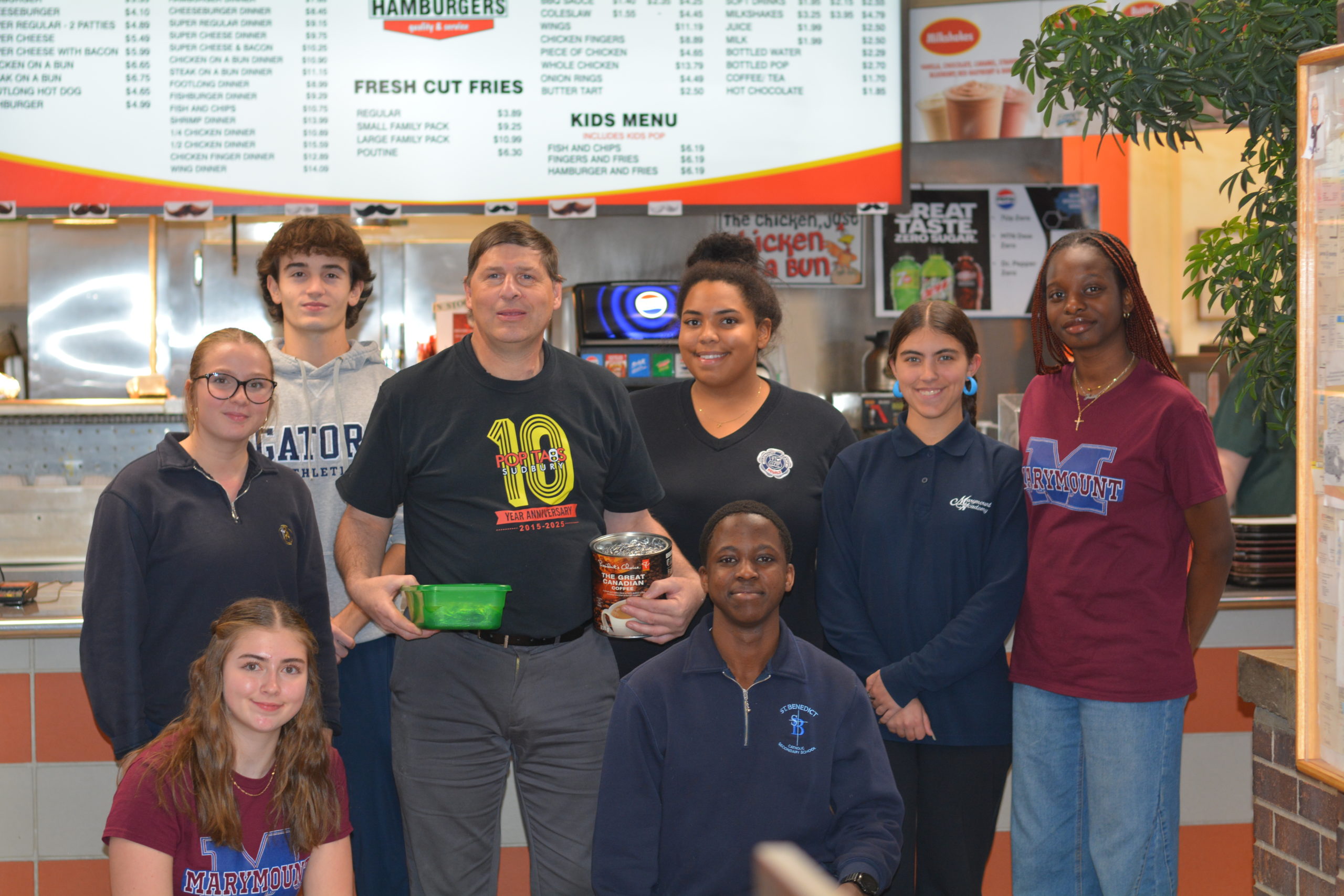 Sudbury Catholic Student Senate Supports Pop-Tab Initiative at Deluxe Restaurant